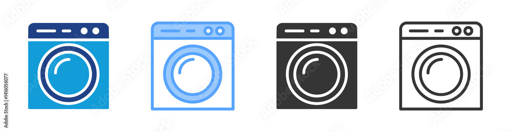 Poster Washing Machine icon set multiple style collection
