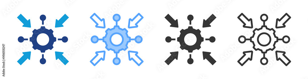 Poster Specific Functionality icon set multiple style collection