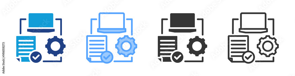 Poster Process Request icon set multiple style collection