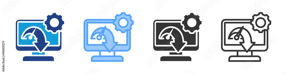 Poster full installation icon set multiple style collection