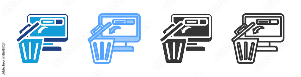 Poster Uninstalled icon set multiple style collection