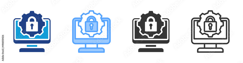Poster Ip Security icon set multiple style collection