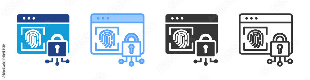 Poster Url Authorization icon set multiple style collection