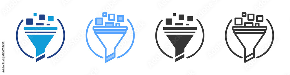 Poster Request Filtering icon set multiple style collection