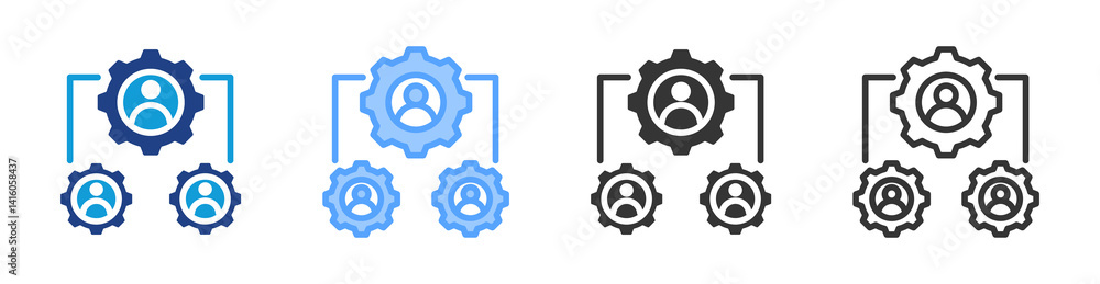 Poster Casier Administration icon set multiple style collection