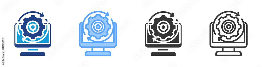 Aufkleber Application Initialization icon set multiple style collection