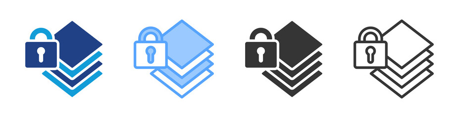 Layer Security icon set multiple style collection