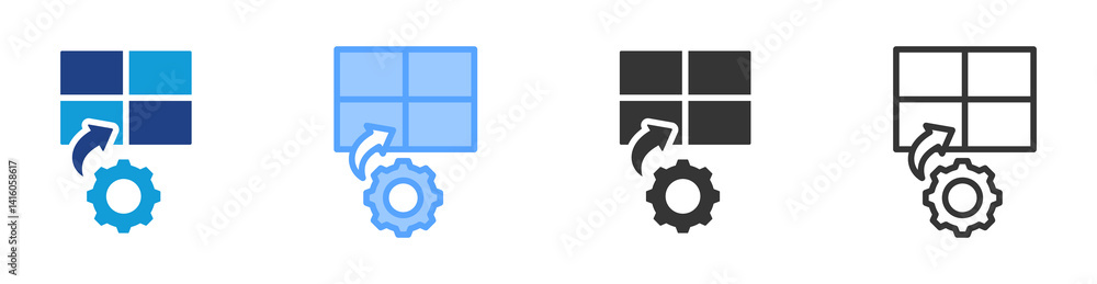Poster Event Trace Logging icon set multiple style collection