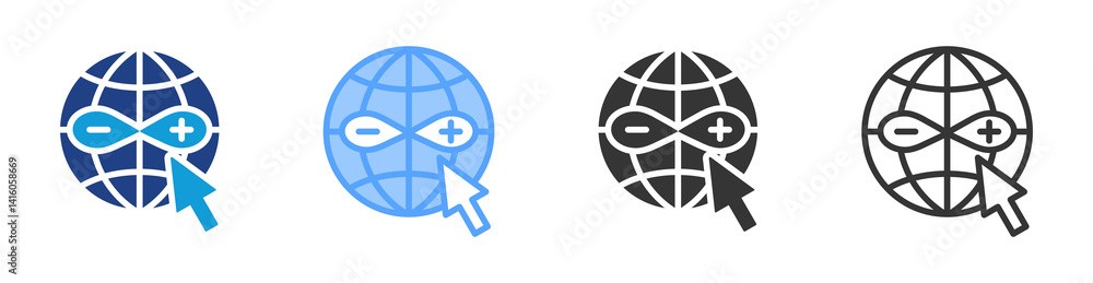 Poster Web Dav icon set multiple style collection