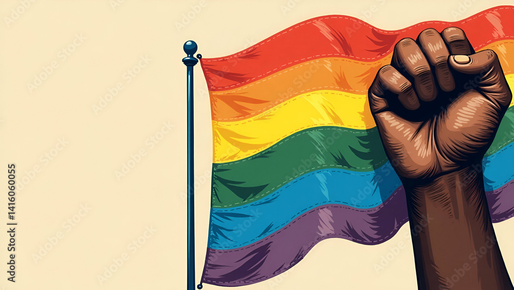 Poster empowerment and justice: bold pride month visual metaphors with cultural pride - sophisticated desig