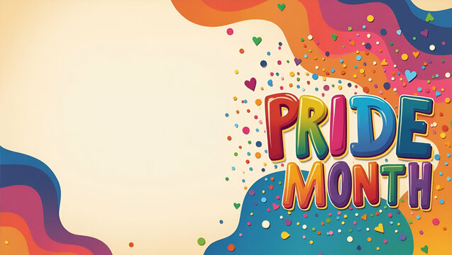 Exquisite Pride Month Banner Design: Modern Typography & Vibrant Elements Celebrating Community with Space for Customization