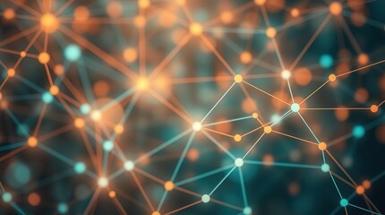 Abstract network of interconnected glowing nodes.