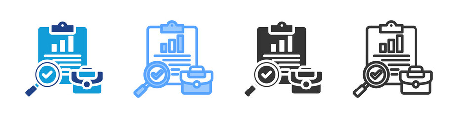 Job Evaluation icon set multiple style collection