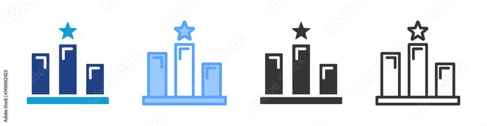 Poster ranking icon set multiple style collection