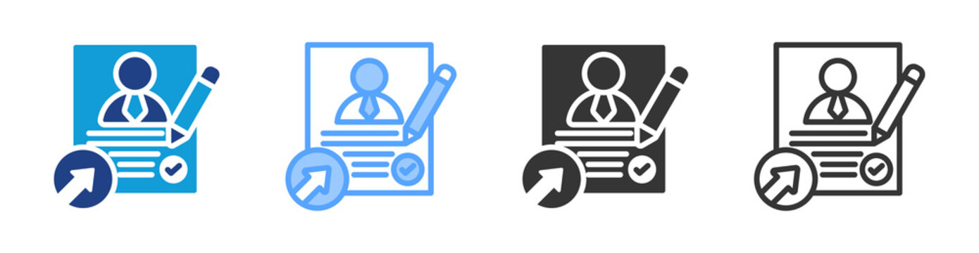 Job Reference icon set multiple style collection