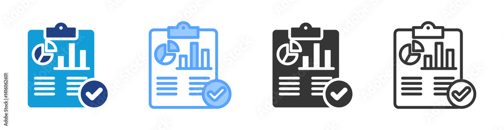 Poster result icon set multiple style collection