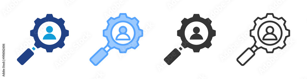 Poster specific job icon set multiple style collection