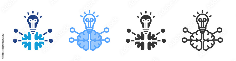Poster Knowledge icon set multiple style collection