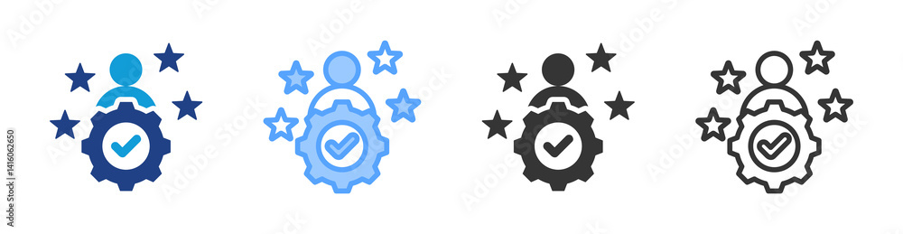 Poster expertise icon set multiple style collection