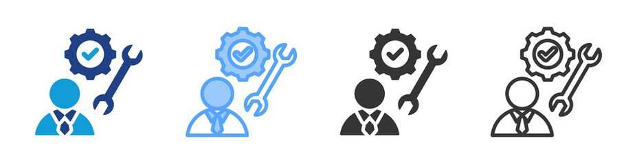 Necessary Skills icon set multiple style collection