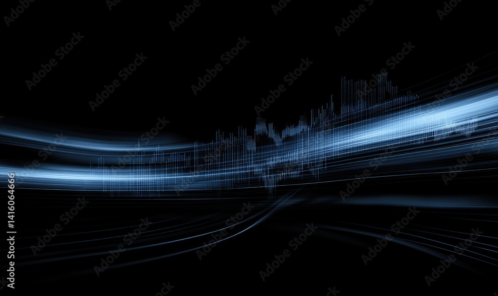 Poster a close-up view of a digital graph displaying fluctuating data trends on a futuristic interface. wit