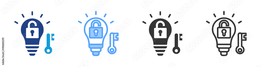 Poster Problem Solving icon set multiple style collection