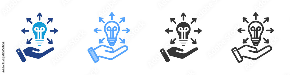 Poster Larger Problem icon set multiple style collection
