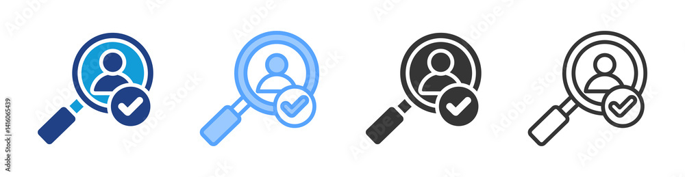 Poster identify icon set multiple style collection