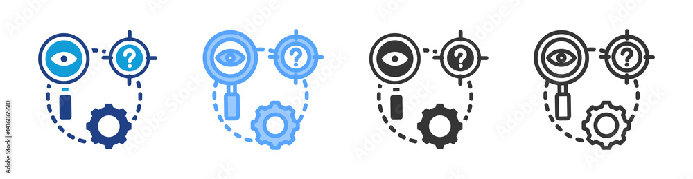 Poster Root Cause Analysis icon set multiple style collection