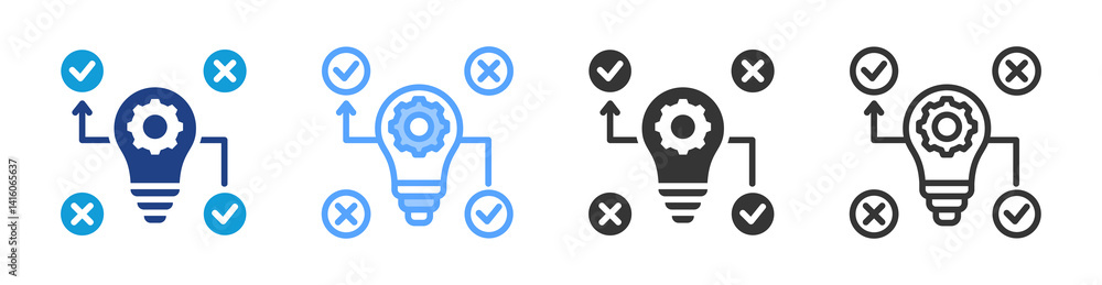 Aufkleber Trial Error icon set multiple style collection