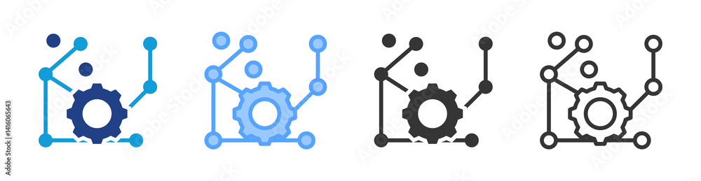Poster Complexity icon set multiple style collection