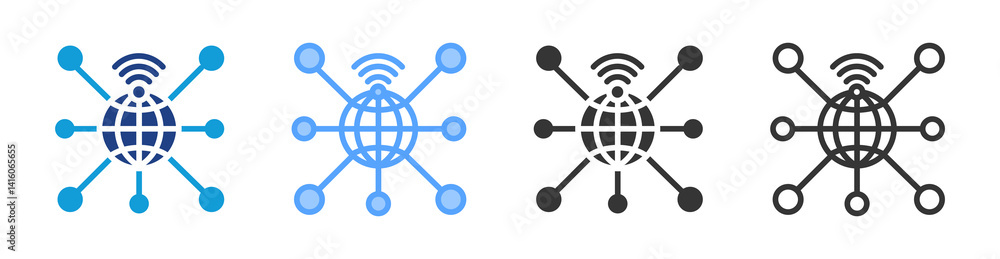 Aufkleber Connectivity icon set multiple style collection