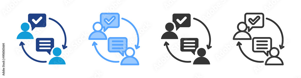 Aufkleber Communication Relation icon set multiple style collection