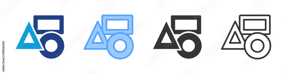 Poster Shaping icon set multiple style collection