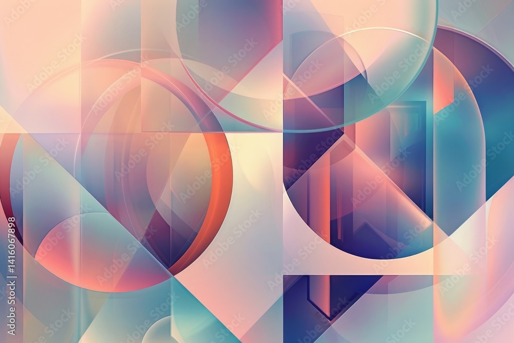 Aufkleber abstract circle geometric shapes effect on surface of digital cyber design express scene of cyberspa