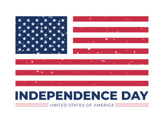 celebration of happy independence day with usa flag in texture banner background