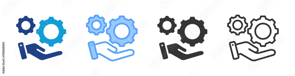 Poster Services icon set multiple style collection