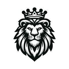 lion king mascot logo vector illustration