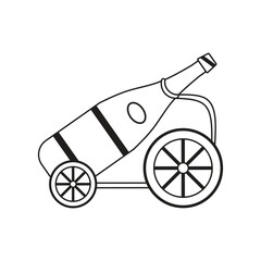 Wine Bottle with Wheels Outline Icon