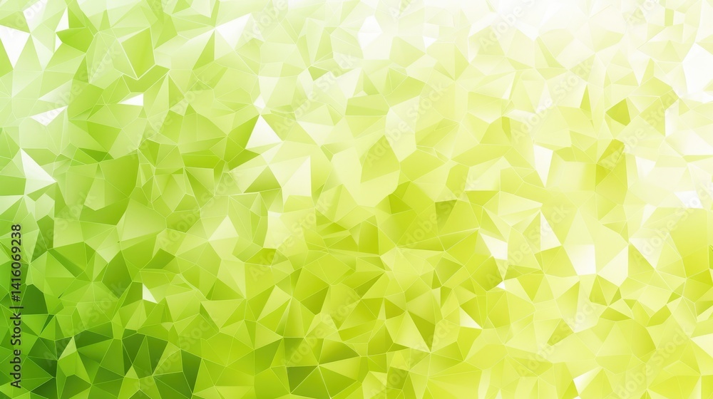 Poster abstract geometric shapes with yellow and green hues. background image of 3d rendering geometric sha