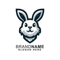 bunny head mascot logo vector illustration