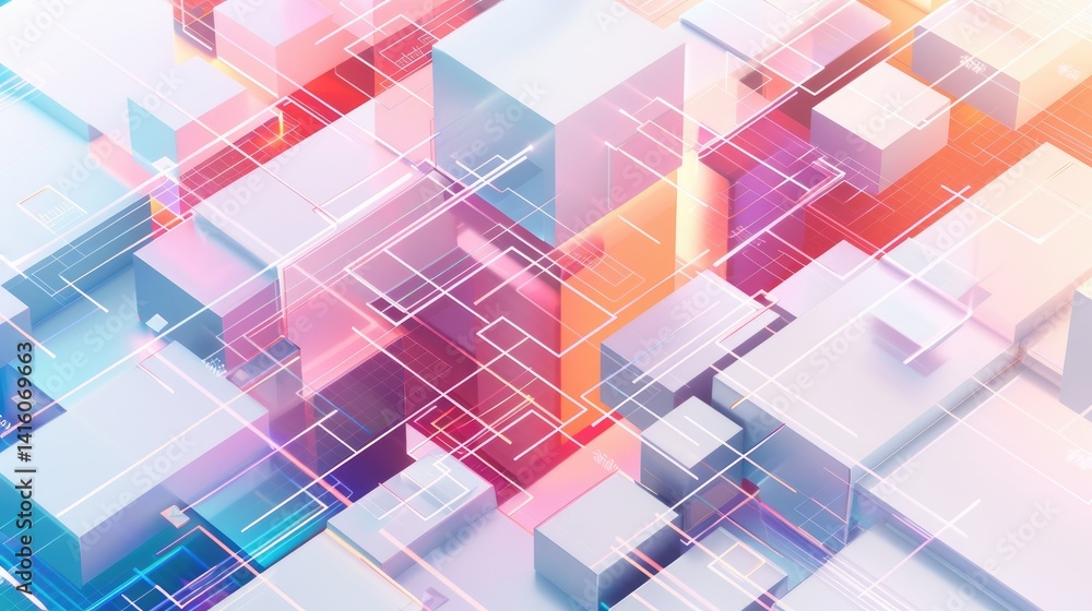 Poster explore a modern interactive digital background featuring vibrant colors and geometric patterns. per