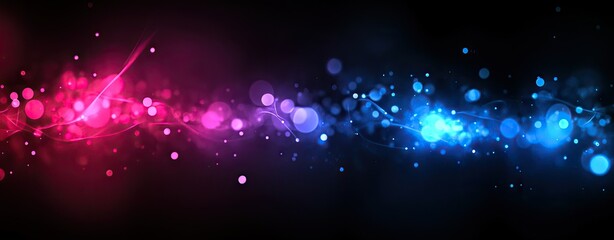 Naklejka premium A vibrant close-up of colorful bokeh lights in blue and pink hues. creating a dreamy atmosphere. ideal for backgrounds in creative projects and digital designs