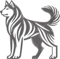 Energetic Siberian Husky Dog Illustration