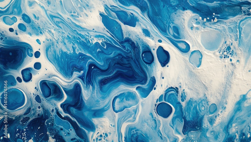 Aufkleber abstract blue and white marbled texture resembling ocean waves. creating a serene atmosphere. ideal 
