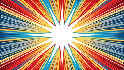 Fototapeta premium Vibrant abstract design with radial lines radiating outward.