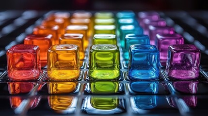 Obraz premium Vibrant Spectrum: A Symphony of Colored Cubes