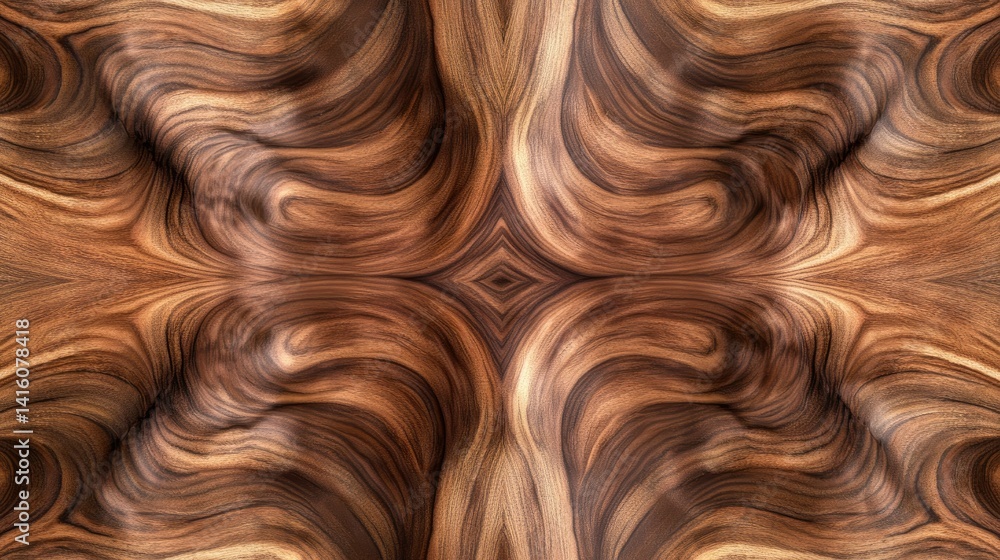 Poster a close-up view of intricately carved wooden waves showcasing rich textures and natural patterns. pe