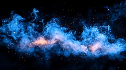 Fototapeta premium Abstract Celestial Nebula: A Symphony of Blue and Orange Hues