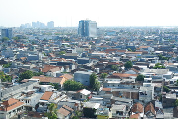  a wide aerial view of an urban residential area